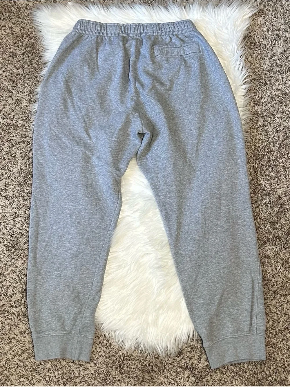 ✔️NIKE Heather Grey Logo Fleece Joggers - Classic Heather Sweatpants - Large